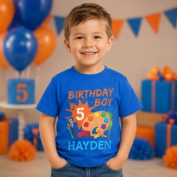 Artist Boy Personalized Blue T-shirt- Choose Size